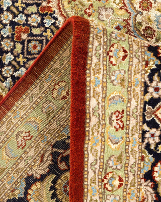 Traditional Mogul Orange Wool Area Rug 6' 6" x 9' 6" - Solo Rugs
