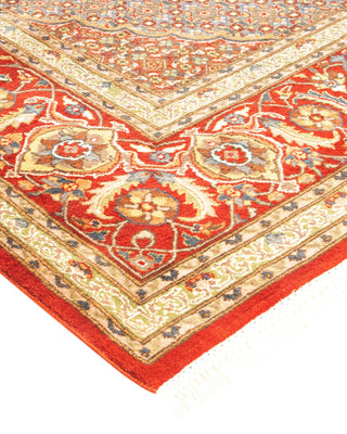 Traditional Mogul Orange Wool Area Rug 8' 3" x 10' 5" - Solo Rugs