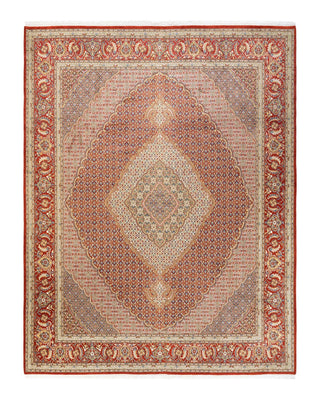 Traditional Mogul Orange Wool Area Rug 8' 3" x 10' 5" - Solo Rugs