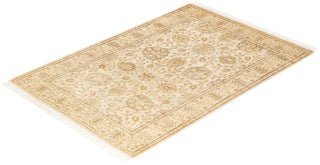 Traditional Mogul Ivory Wool Area Rug 4' 1" x 6' 1" - Solo Rugs