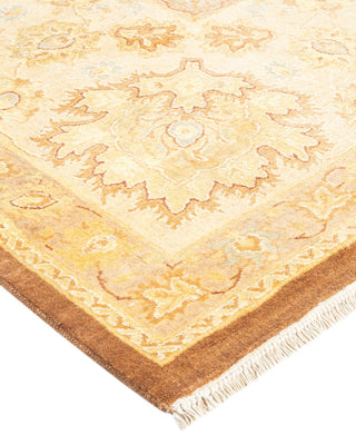 Traditional Mogul Yellow Wool Area Rug 8' 3" x 10' 4" - Solo Rugs