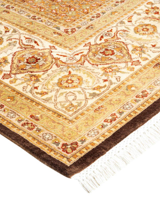 Traditional Mogul Brown Wool Area Rug 8' 2" x 10' 5" - Solo Rugs