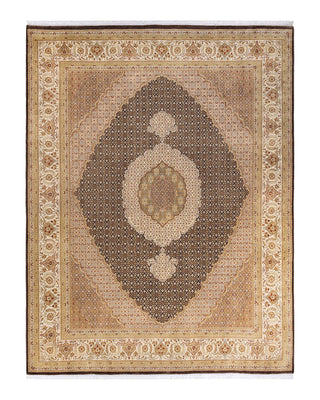 Traditional Mogul Brown Wool Area Rug 8' 2" x 10' 5" - Solo Rugs