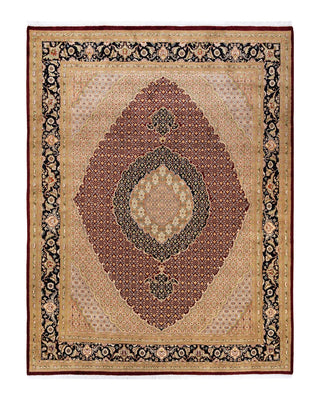 Traditional Mogul Red Wool Area Rug 8' 1" x 10' 5" - Solo Rugs