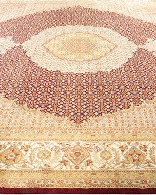 Traditional Mogul Red Wool Area Rug 7' 10" x 10' 5" - Solo Rugs