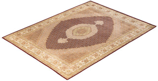 Traditional Mogul Red Wool Area Rug 7' 10" x 10' 5" - Solo Rugs