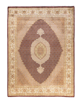 Traditional Mogul Red Wool Area Rug 7' 10" x 10' 5" - Solo Rugs