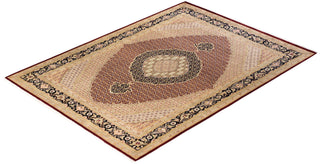 Traditional Mogul Red Wool Area Rug 8' 0" x 11' 1" - Solo Rugs