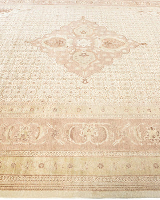 Traditional Mogul Ivory Wool Area Rug 9' 2" x 12' 0" - Solo Rugs