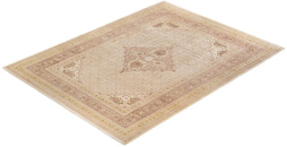 Traditional Mogul Ivory Wool Area Rug 9' 2" x 12' 0" - Solo Rugs
