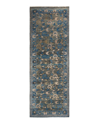 Contemporary Eclectic Gray Wool Runner 4' 3" x 12' 7" - Solo Rugs