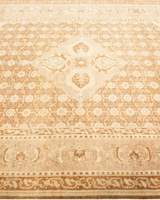 Traditional Mogul Beige Wool Area Rug 5' 10" x 8' 10" - Solo Rugs