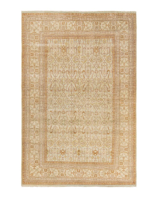 Traditional Mogul Ivory Wool Area Rug 6' 1" x 9' 2" - Solo Rugs
