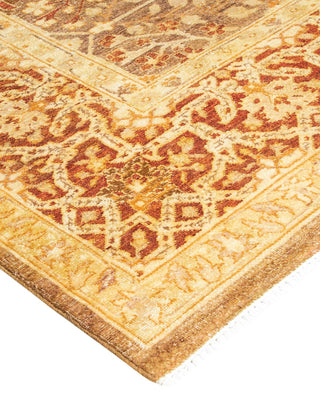 Traditional Mogul Brown Wool Area Rug 5' 1" x 7' 7" - Solo Rugs