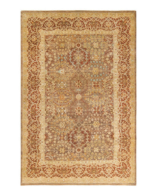 Traditional Mogul Brown Wool Area Rug 5' 1" x 7' 7" - Solo Rugs