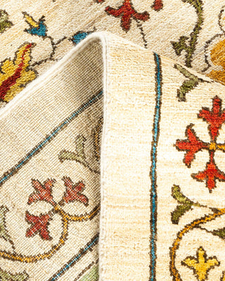 Contemporary Suzani Ivory Wool Area Rug 12' 1" x 18' 8" - Solo Rugs