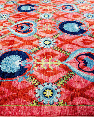 Suzani, One-of-a-Kind Handmade Area Rug - Pink, 17' 10" x 9' 0" - Solo Rugs