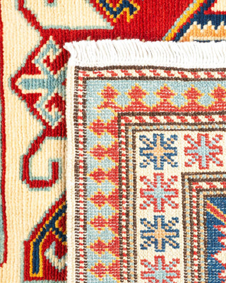 Bohemian Tribal Ivory Wool Area Rug 4' 0" x 6' 0" - Solo Rugs