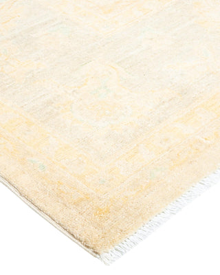Contemporary Eclectic Ivory Wool Area Rug 9' 0" x 11' 10" - Solo Rugs