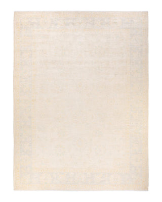 Contemporary Eclectic Ivory Wool Area Rug 9' 0" x 11' 10" - Solo Rugs