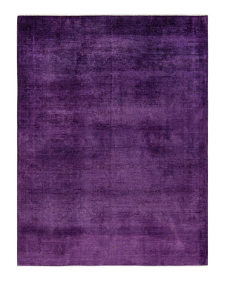 Contemporary Vibrance Purple Wool Area Rug 7' 9" x 9' 9" - Solo Rugs