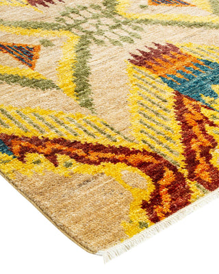 Contemporary Modern Yellow Wool Area Rug 9' 1" x 12' 4" - Solo Rugs