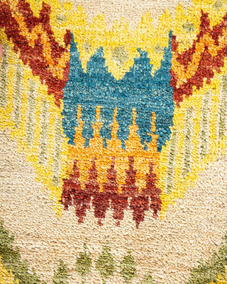 Contemporary Modern Yellow Wool Area Rug 9' 1" x 12' 4" - Solo Rugs