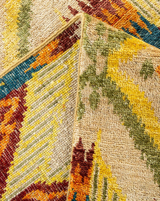 Contemporary Modern Yellow Wool Area Rug 9' 1" x 12' 4" - Solo Rugs