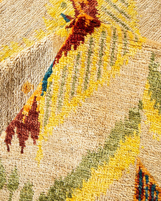 Contemporary Modern Yellow Wool Area Rug 9' 1" x 12' 4" - Solo Rugs