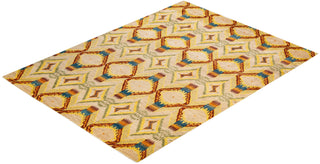 Contemporary Modern Yellow Wool Area Rug 9' 1" x 12' 4" - Solo Rugs