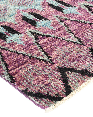 Contemporary Modern Purple Wool Area Rug 5' 2" x 8' 4" - Solo Rugs