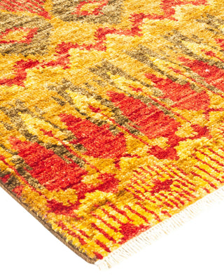 Contemporary Modern Green Wool Runner 2' 6" x 12' 4" - Solo Rugs