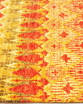 Contemporary Modern Green Wool Runner 2' 6" x 12' 4" - Solo Rugs