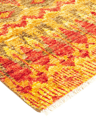 Contemporary Modern Green Wool Runner 2' 7" x 10' 5" - Solo Rugs