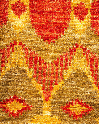 Contemporary Modern Green Wool Runner 2' 7" x 10' 5" - Solo Rugs