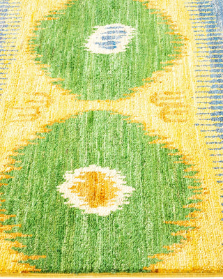 Contemporary Modern Yellow Wool Runner 3' 0" x 11' 6" - Solo Rugs