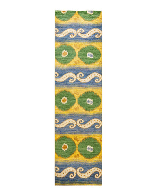 Contemporary Modern Yellow Wool Runner 3' 0" x 11' 6" - Solo Rugs