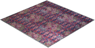 Contemporary Suzani Gray Wool Square Area Rug 12' 1" x 12' 4" - Solo Rugs