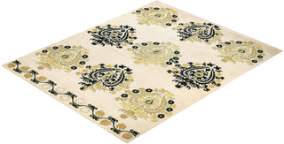 Contemporary Eclectic Ivory Wool Area Rug 8' 5" x 10' 4" - Solo Rugs