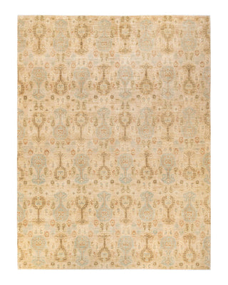 Contemporary Eclectic Ivory Wool Area Rug 9' 2" x 11' 10" - Solo Rugs