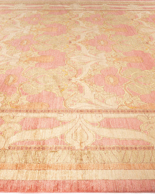 Contemporary Arts & Crafts Pink Wool Area Rug 11' 10" x 15' 0" - Solo Rugs