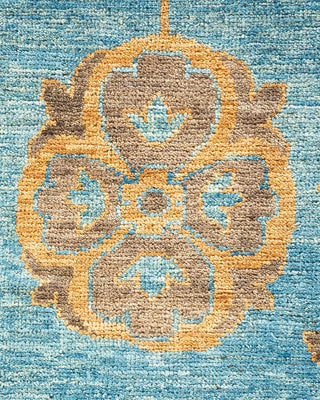 Traditional Oushak Light Blue Wool Area Rug 9' 2" x 11' 3" - Solo Rugs