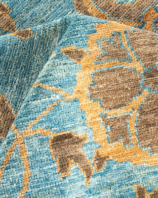 Traditional Oushak Light Blue Wool Area Rug 9' 2" x 11' 3" - Solo Rugs