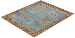 Traditional Oushak Light Blue Wool Area Rug 9' 2" x 11' 3" - Solo Rugs