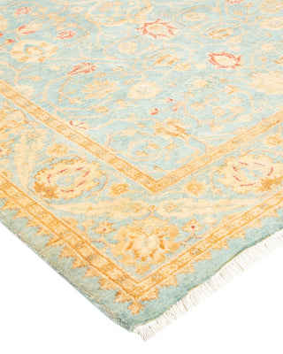 Traditional Mogul Light Blue Wool Runner 3' 2" x 8' 2" - Solo Rugs