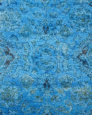 Contemporary Fine Vibrance Light Blue Wool Runner 3' 3" x 5' 2" - Solo Rugs