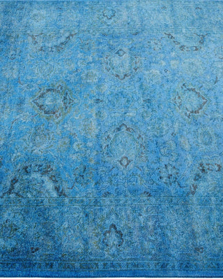 Contemporary Fine Vibrance Light Blue Wool Runner 3' 3" x 5' 2" - Solo Rugs