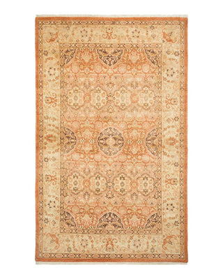 Traditional Mogul Brown Wool Area Rug 4' 1" x 6' 7" - Solo Rugs