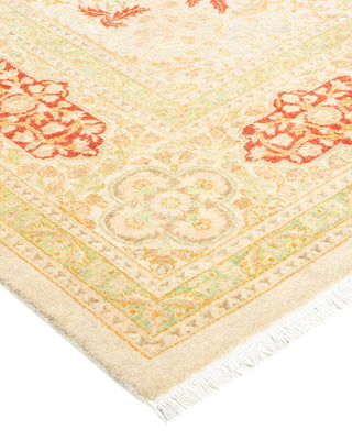 Traditional Mogul Ivory Wool Area Rug 4' 2" x 6' 2" - Solo Rugs