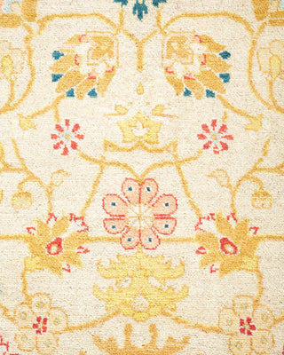 Traditional Mogul Ivory Wool Area Rug 5' 1" x 7' 10" - Solo Rugs